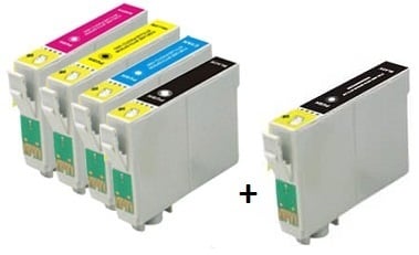 Compatible Epson T1291/T1292/T1293/T1294 Cartridges Full Set + EXTRA BLACK